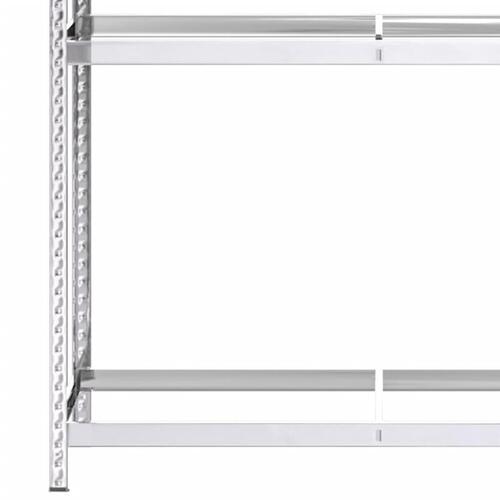 Dækreoler 4 stk. med 2 hylder 110x40x180 cm stål sølvfarvet