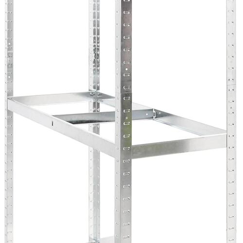 Dækreoler 4 stk. med 2 hylder 110x40x180 cm stål sølvfarvet