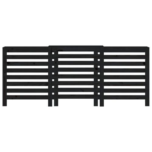 Radiatorskjuler 210x21x85 cm massivt fyrretræ sort