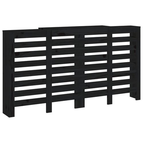 Radiatorskjuler 210x21x85 cm massivt fyrretræ sort