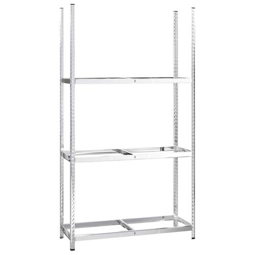 Dækreoler 3 stk. med 3 hylder 110x40x200 cm stål sølvfarvet