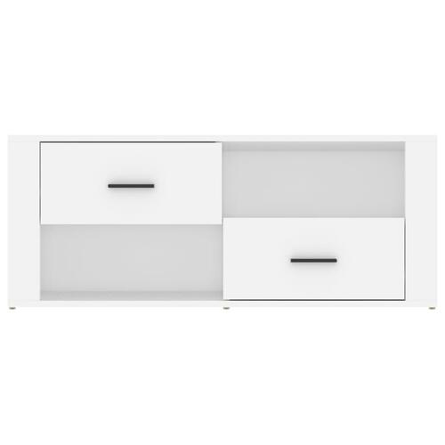 Tv-bord 100x35x40 cm konstrueret træ hvid