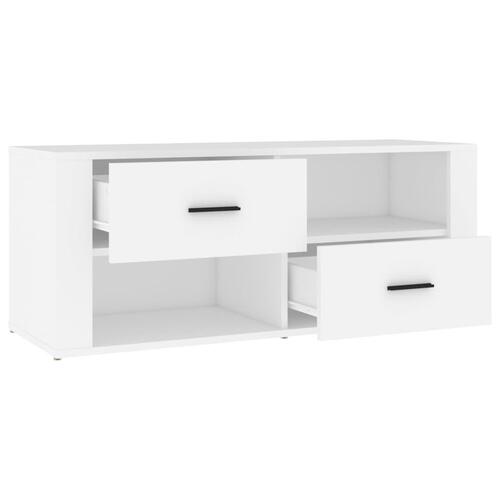 Tv-bord 100x35x40 cm konstrueret træ hvid