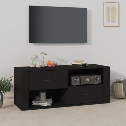 Tv-bord 100x35x40 cm konstrueret træ sort
