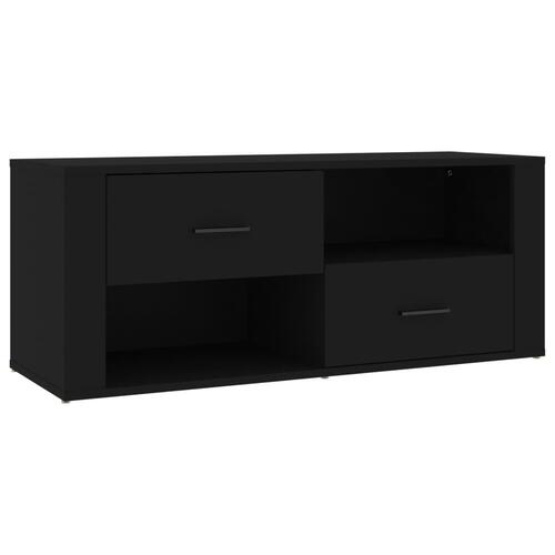Tv-bord 100x35x40 cm konstrueret træ sort