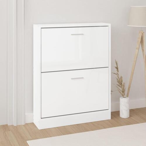 Skoreol 59x17x81 cm konstrueret træ hvid højglans