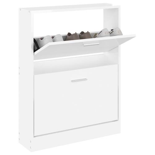Skoreol 59x17x81 cm konstrueret træ hvid højglans