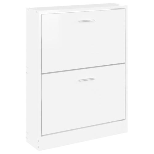 Skoreol 59x17x81 cm konstrueret træ hvid højglans