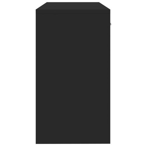 Skrivebord med skuffe og skab 100x40x73 cm konstrueret træ sort