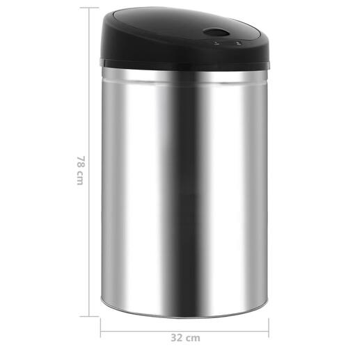Affaldsspand med automatisk sensor 62 l rustfrit stål