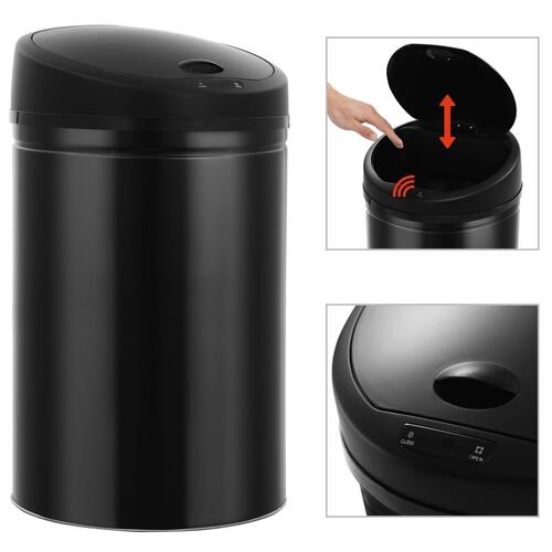 Affaldsspand med automatisk sensor 52 l sort