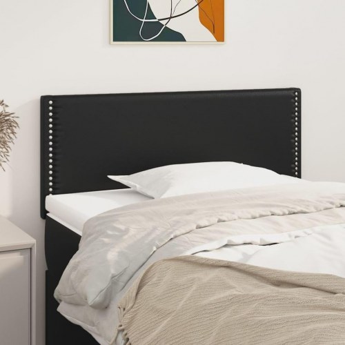 Sengegavl 90×5×78/88 cm i kunstlæder - sort