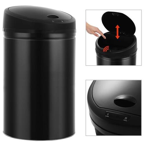 Skraldespand med automatisk sensor 62 l sort