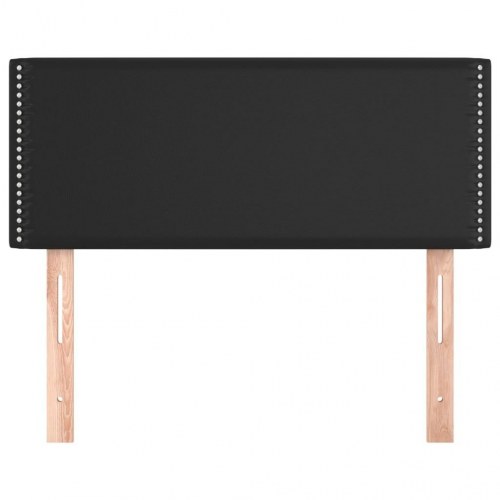 Sengegavl 100×5×78/88 cm i kunstlæder - sort med nitter