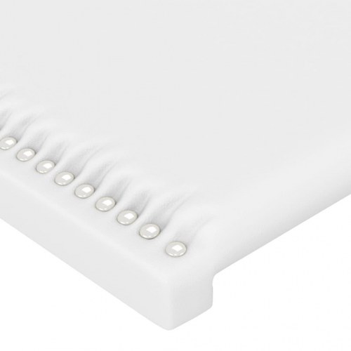 Sengegavl 100 × 5 × 78/88 cm i hvidt kunstlæder