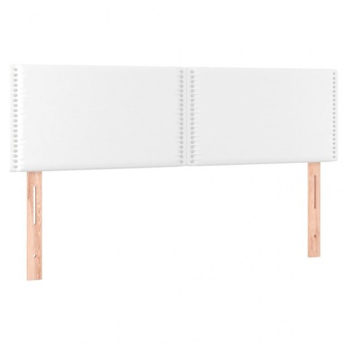 Sengegavle 2 stk. 72x5x78/88 cm kunstlæder hvid