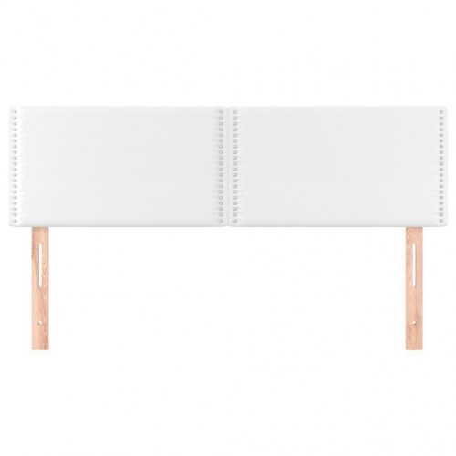Sengegavle 2 stk. 72x5x78/88 cm kunstlæder hvid