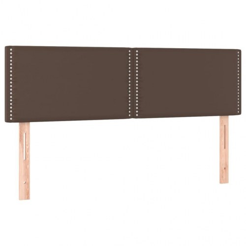 Sengegavle 2 stk. 72x5x78/88 cm kunstlæder brun
