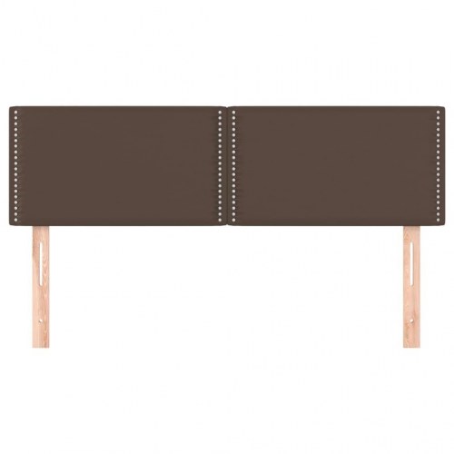Sengegavle 2 stk. 72x5x78/88 cm kunstlæder brun