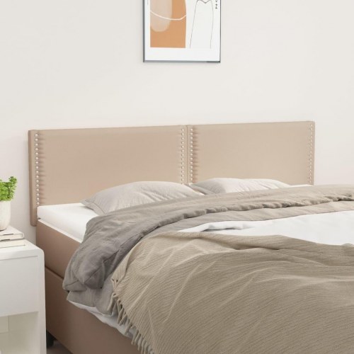 Sengegavle 2 stk. 72x5x78/88 cm kunstlæder cappuccinofarvet