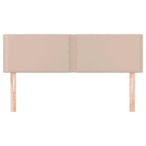 Sengegavle 2 stk. 72x5x78/88 cm kunstlæder cappuccinofarvet