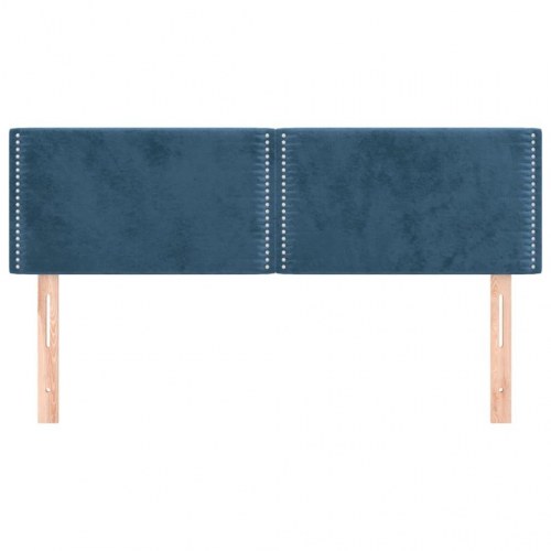 Sengegavle 2 stk. 72x5x78/88 cm fløjl mørkeblå