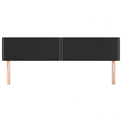 Sengegavl 180 × 5 × 78/88 cm i sort kunstlæder med nitter