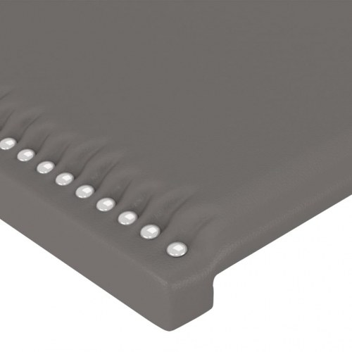 Sengegavl 200 × 5 × 78/88 cm i kunstlæder - grå