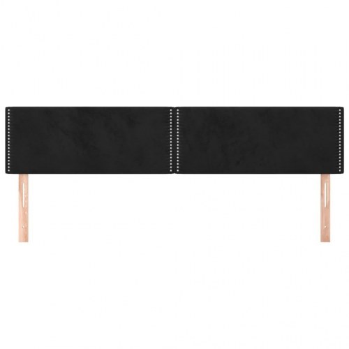 Sengegavl i fløjl - 200×5×78/88 cm, sort