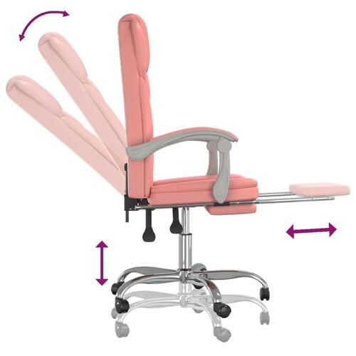 Kontorstol kunstlæder pink