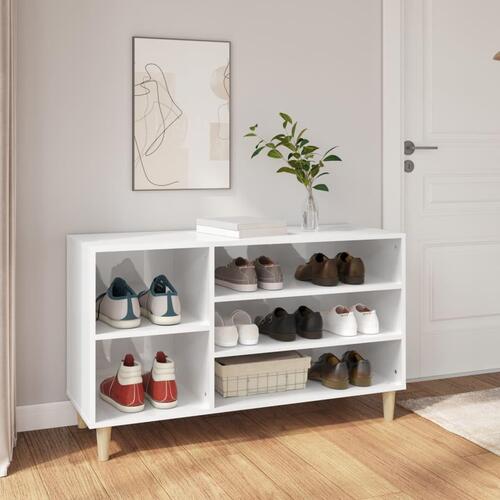 Skoreol 102x36x60 cm konstrueret træ hvid højglans