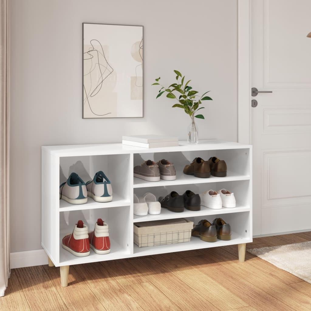 Skoreol 102x36x60 cm konstrueret træ hvid højglans