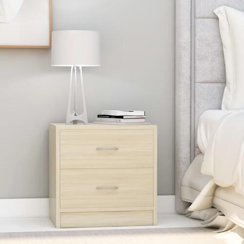 Sengeborde 2 stk. 40x30x40 cm konstrueret træ sonoma-eg