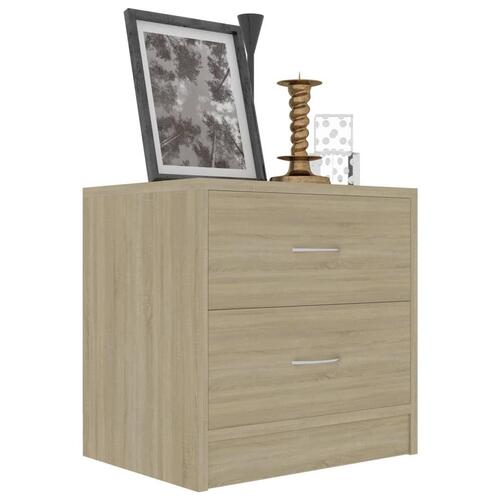 Sengeborde 2 stk. 40x30x40 cm konstrueret træ sonoma-eg