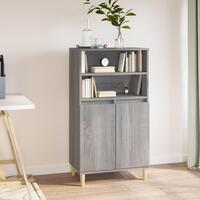Skab 60x36x110 cm konstrueret træ Grå sonoma-eg