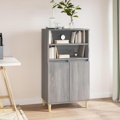 Skab 60x36x110 cm konstrueret træ Grå sonoma-eg