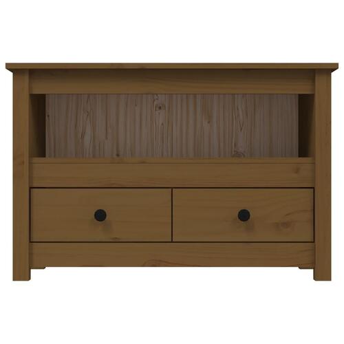 Tv-bord 79x35x52 cm massivt fyrretræ gyldenbrun