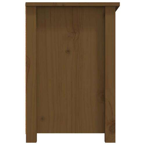 Tv-bord 79x35x52 cm massivt fyrretræ gyldenbrun