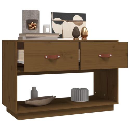 Tv-bord 90x40x60 cm massivt fyrretræ gyldenbrun