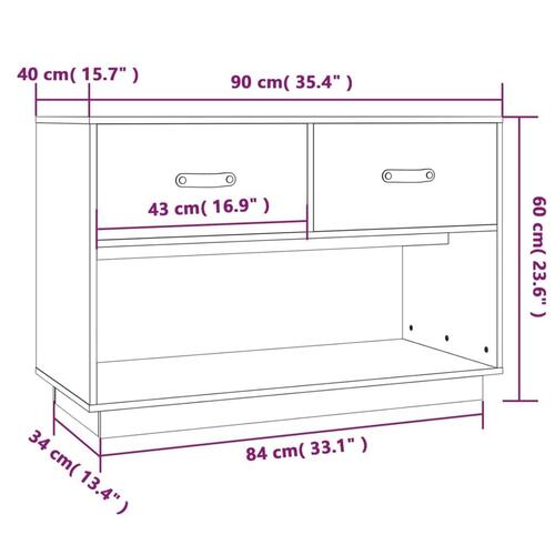 Tv-bord 90x40x60 cm massivt fyrretræ gyldenbrun