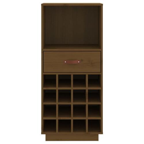Vinskab 45x34x100 cm massivt fyrretræ gyldenbrun