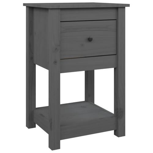 Sengeborde 2 stk. 40x35x61,5 cm massivt fyrretræ grå