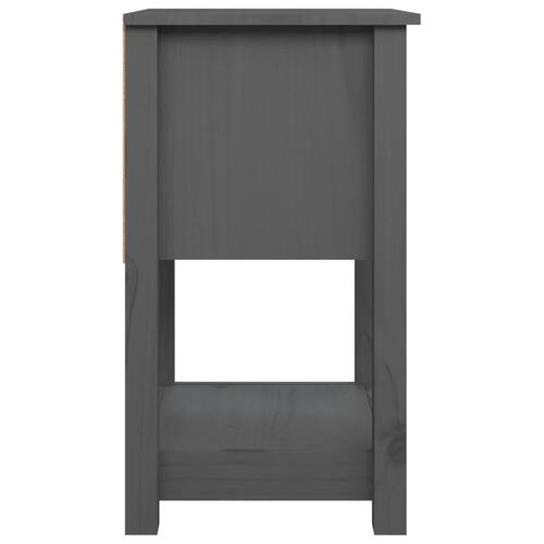 Sengeborde 2 stk. 40x35x61,5 cm massivt fyrretræ grå