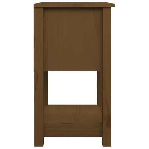 Sengebord 40x35x61,5 cm massivt fyrretræ gyldenbrun