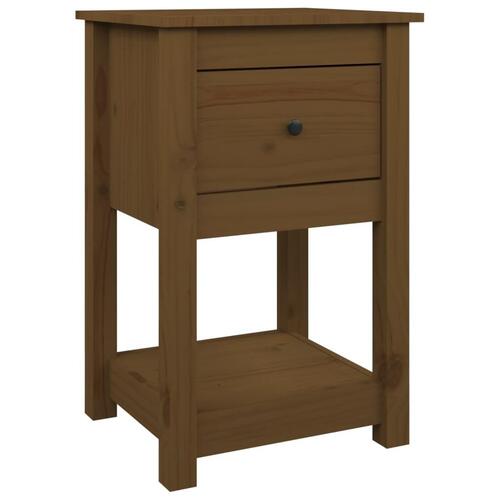 Sengeborde 2 stk. 40x35x61,5cm massivt fyrretræ gyldenbrun