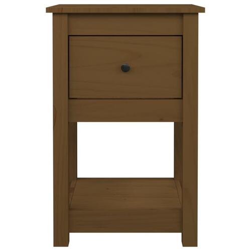 Sengeborde 2 stk. 40x35x61,5cm massivt fyrretræ gyldenbrun