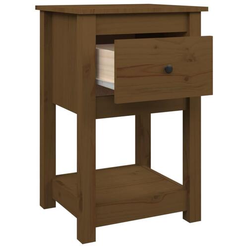 Sengeborde 2 stk. 40x35x61,5cm massivt fyrretræ gyldenbrun