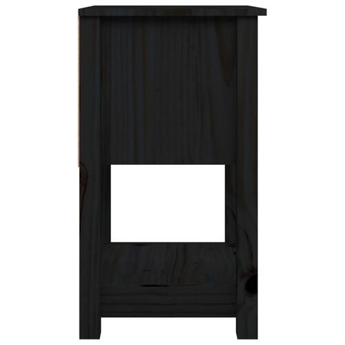 Sengeborde 2 stk. 40x35x61,5 cm massivt fyrretræ sort