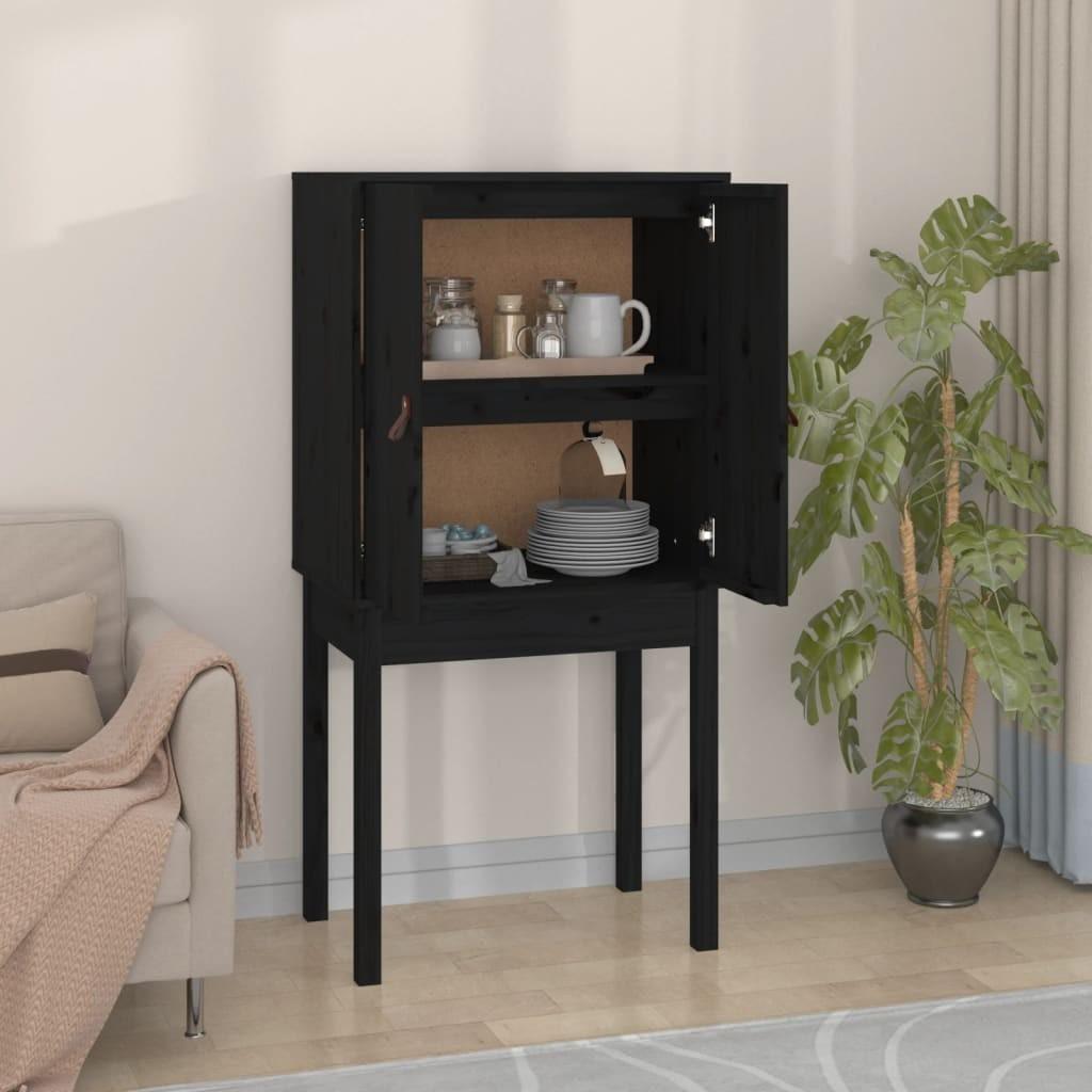 Højskab 60x40x120 cm massivt fyrretræ sort