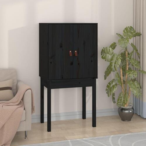 Højskab 60x40x120 cm massivt fyrretræ sort